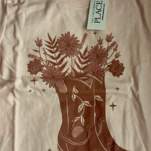 The Children's Place Light Pink Floral Boot Tee